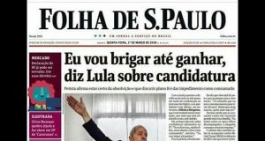 Capa da Folha com mensagem indireta contra Lula