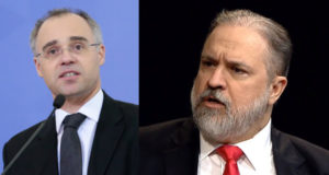 André Mendonça e Augusto Aras em tela dividida