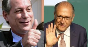 Ciro e Alckmin acenam para a população