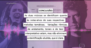 Fantástico mostra a análise do perito sobre as similaridades entre as canções