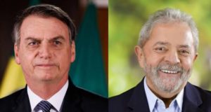 Bolsonaro e Lula em tela dividida