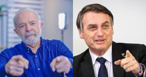 Montagem de fotos de Lula e Jair Bolsonaro