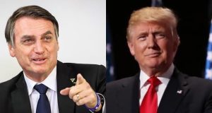 Montagem de fotos de Jair Bolsonaro e Donald Trump