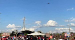 Drone em evento de Lula e Kalil