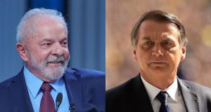 Montagem de fotos de Lula e Bolsonaro