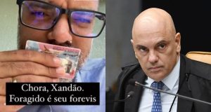 Montagem de fotos de Allan dos Santos e Alexandre de Moraes