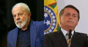 Montagem de fotos de Lula e Jair Bolsonaro