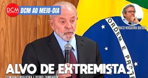 DCM Ao Meio-Dia: Lula diz que virou alvo da extrema-direita global e critica “democracia” dos EUA. Foto: Reprodução/DCMTV/YouTube