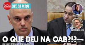 Live da Tarde: Presidente da OAB ouve "Fora, Xandão" e diz: "Chegaremos lá"; Milei defende Musk na sede da Tesla. Foto: Reprodução/DCMTV/YouTube