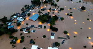 Cidade gaúcha debaixo d'água